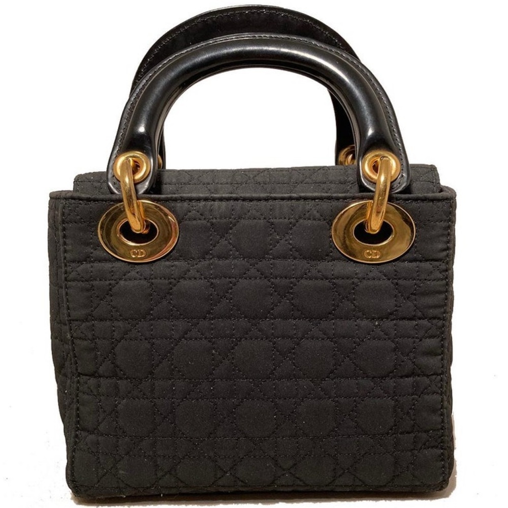 Auth Christian Dior Mini LADY DIOR Black & Gold vintage bag - Picture 3 of 12
